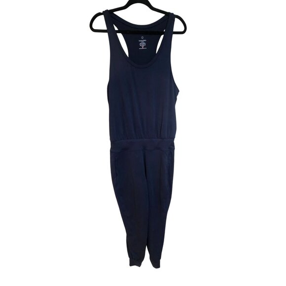 Sweaty Betty Navy Racerback Athletic Jumpsuit L Activewear Athleisure Minimalist - Picture 2 of 14